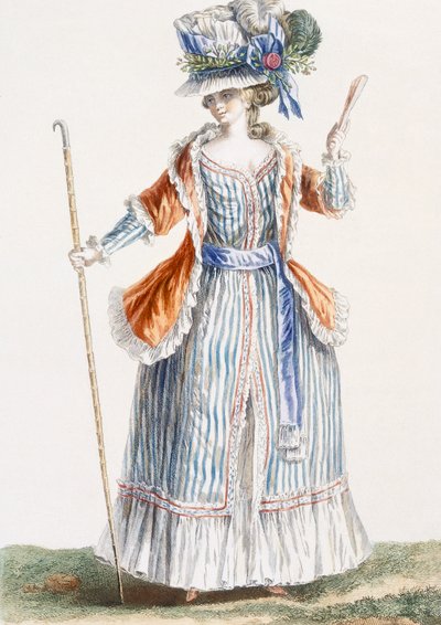 Robe de style bergère pour dame, gravée par Patas, illustration de 